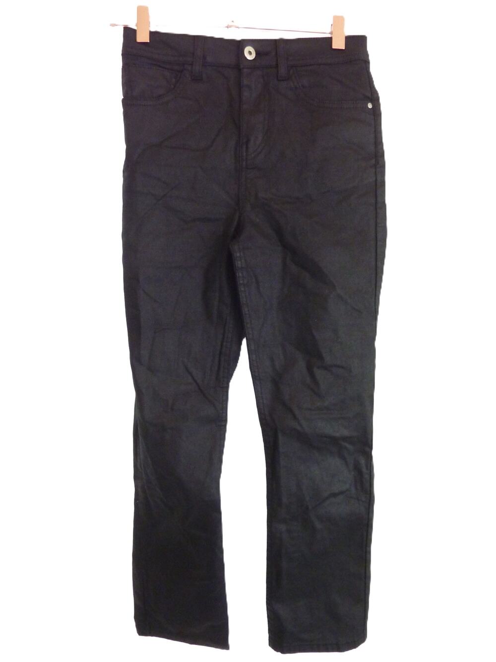 Zara Womens Size 4 Black Coated Skinny Jeans Denim Pants High Rise Stretch